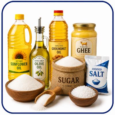 Oil, Ghee, Sugar & Salt 